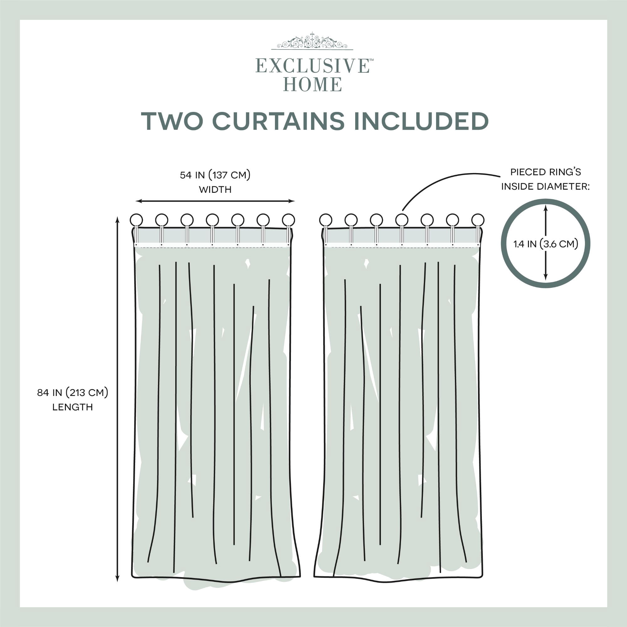 Exclusive Home Hawkins Sheer Bronze Ring Top Curtain Panels, 54"x84", Natural, Set of 2