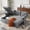 Heather Gray, variant on BSHTI 77.6" Reversible Sectional Sleeper Sofa Bed with Storage, 2-in-1 L-Shaped Convertible Pull Out Bed, Velvet Fabric, Modern Living Room Furniture Matte Black