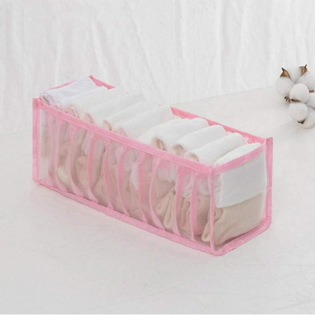 Underwear Organizer, Sock Drawer Organizer, Bra Organizer Divider,Foldable Nylon Mesh Storage Box