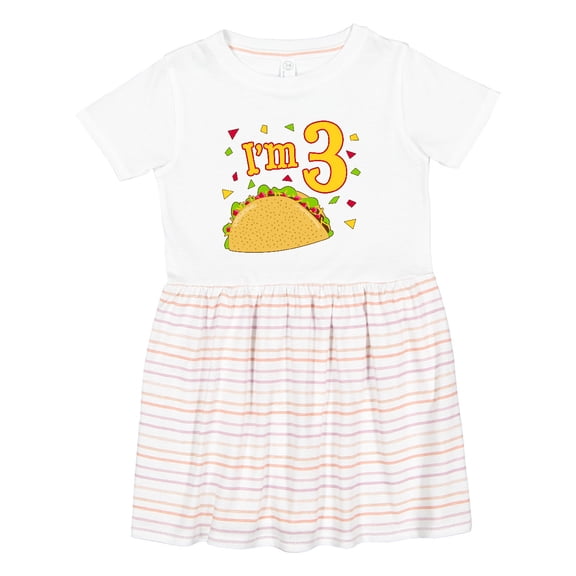 Inktastic I'm Three Taco Birthday Party Girls Toddler Dress