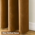 thumbnail image 5 of Golden Brown Velvet Curtains Thermal Insulated Blackout Curtain Drapes for Bedroom Living Room Darkening 108 Inches Long Curtains Panels Rod Pocket Set of 2, 5 of 6
