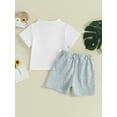 thumbnail image 5 of FEORJGP Toddler Boy Summer Clothes Infant Baby 0-3Y Short Sleeve T-Shirt Solid Color Henley Shirt Button Tops with Elastic Waist Shorts Newborn Loose Casual 2Pcs Daily Outfit, 5 of 9