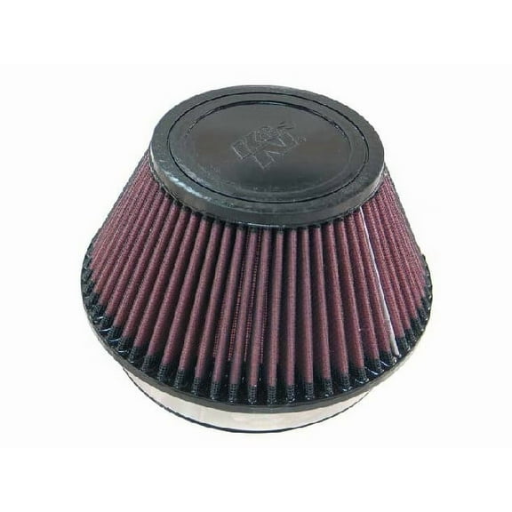 K&N RU-4600 Universal Clamp-On Air Filter: Round Tapered; 6 in (152 mm) Flange ID; 4 in (102 mm) Height; 7.5 in (191 mm) Base; 4.5 in (114 mm) Top