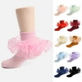 thumbnail image 1 of SUNSIOM Toddler Baby Girls Ruffle Socks Soft Double Lace Frilly Socks Princess Ankle Socks Kids Cute Socks, 1 of 3