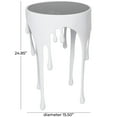thumbnail image 4 of DecMode 16" x 25" White Aluminum Metal Drip Abstract Accent Table with Melting Designed Legs and Black Glass Top, 1-Piece, 4 of 16