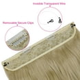thumbnail image 4 of SHCKE 20 Inch 150g Secret Hair Extensions Curly Invisible Hair Extensions with Transparent Adjustable Wire Removable Secure Clips Synthetic Hairpieces for Women Sandy Blonde Mix Bleach Blonde, 4 of 5