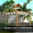 thumbnail image 6 of Outsunny 10'x13' Retractable Pergola with Wood Grain Aluminum Frame, Cream, 6 of 10