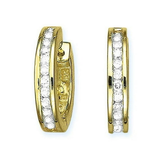 10K Yellow Gold 1/2 ct. Diamond Huggie Earrings