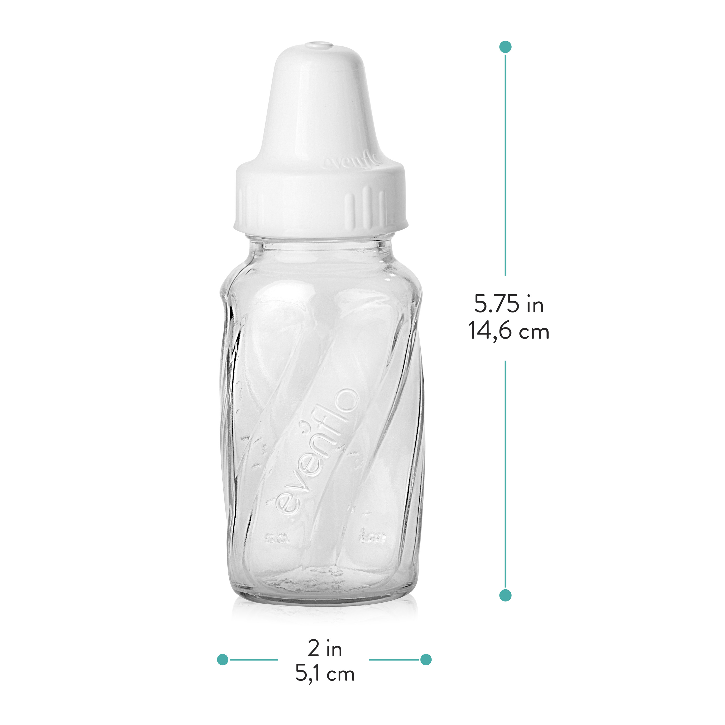 Evenflo 3-Pack Customflow Glass Bottles (4 oz.) - ivory, one size - image 2 of 5