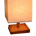 thumbnail image 3 of Table Light LED Solid Wood Stable Pedestal Modern Lampshade Night Lamp for Hotel Bedroom Button Switch/with LED Lamp/ Plug Type Square, 3 of 5
