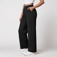 thumbnail image 5 of felwors Women Office Wide High Waist Pants Loose Fit Elastic Waist Pleated Front Trousers for Work Casual Black, XXXXL, 5 of 5