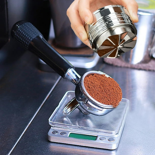 Distribuidor de café apisonador Herramienta de distribución de espresso en polvo Fácil de usar Apisonador manual antideslizante para portafiltros 53MM