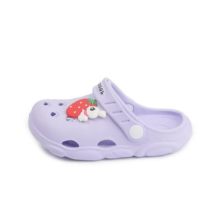 

Girls Clogs With Strawberry Charm Summer Comfortable Lightweight Hollow Out Sandals For Toddler Children Kids