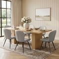 thumbnail image 3 of Hawsaiy Dining Table Set for 4, 78" Farmhouse Dining Table with 4 Upholstered Dining Chairs, Large Kitchen Table Set with Modern Shell Back Chairs & Metal Legs for Dining Room(Natural + Gray), 3 of 8