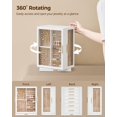 thumbnail image 4 of Caja para joyas Glimmloop giratoria 360° de 7 cajones, blanca, 4 of 7