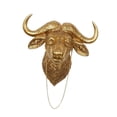 thumbnail image 4 of Escultura de pared con cabeza de animal, colgante individual, cabeza 3D, soporte de pared, fondo para TV pequeño Oro, 4 of 9