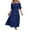 Navy, variant on IROINNID Wedding Guest Dresses for Women Homecoming Party High Waist Color Short Sleeve Off-The Shoulder Dress Elegant Formal Dress,Navy