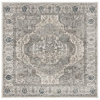 SAFAVIEH Martha Stewart Rancher Oregon Area Rug, Ivory/Grey, 6'7" x 6'7" Square