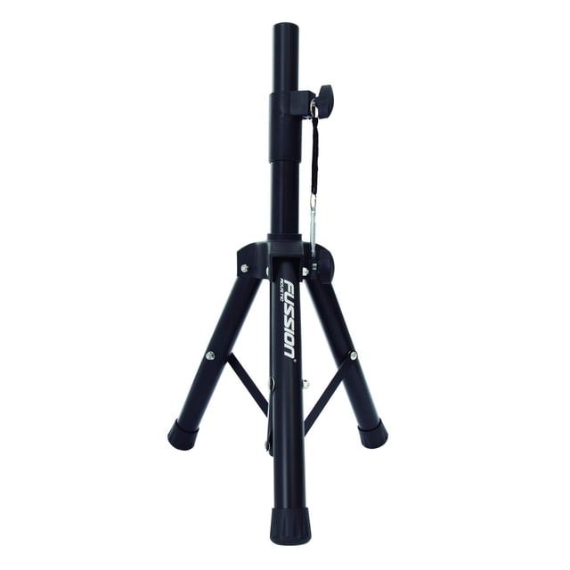 FUSSION ACUSTIC | Tripié para Bocinas y Bafles Individual | Pedestal de Metal Anodizado | Altura Máx 1.10 m | Capacidad 40 kg | Seguro Reforzado con 5 Posiciones | Resistente y U