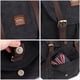 thumbnail image 4 of Mochila de lona vintage Kaukko Mochila de senderismo para viajes al aire libre Mochilas escolares KAUKKO K1016-Black, 4 of 5