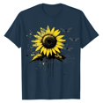 thumbnail image 3 of NAMTYQX Women's Blouses Crewneck Short Sleeve Relaxed Fit Hawaiian mit Print Pattern Cool Plus Size Lightweight Womens Summer Tops 2025 Navy Size 2XL, 3 of 5