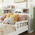 thumbnail image 3 of Miniyam Twin Bed with Bookcase Headboard, LED Motion Sensor Light for Kids and Teens, White, 3 of 7