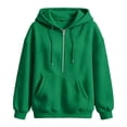 thumbnail image 7 of Chiccall Women's Quilted Texture Half Zip Hoodie Sweatshirt, Drawstring Hood Oversized Long Sleeve Loose Casual Pullover Jacket, 7 of 7