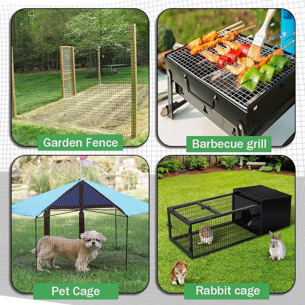 PET-U 1/4 in Hardware Cloth, 48 in x 100 ft Chicken Wire Fence, Chicken Wire Mesh Roll for Rabbit Cages, Chicken Coop Fences and Poultry Enclosures(23 gauge, Silver White)