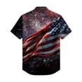 thumbnail image 4 of Hogleaql Mens Patriotic 4th Of July Shirts 4th Of July American Flag Print Short Sleeve Shirt Collared Button Trendy Hawaiian Casual Outfits Wine M, 4 of 6