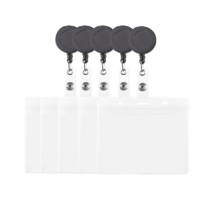 SSZMDLB under $5 Vaccination Card Holder, Protector for Vaccination Card, Clear Plastic Sleeve with Retractable Badge Reel, Immunization Record Card Holder with Clip