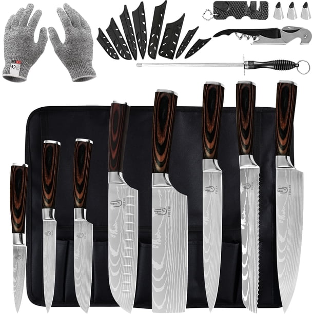 FULLHI Knife Set, 14pcs Japanese Chef Knife Set, Premium German