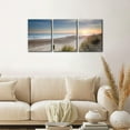thumbnail image 4 of Wall Art Print Blue Sun Beach Grass Ocean Landscape Painting Wall Decor for Living Room Home Decoration Sunset Ocean Beach Gallery Wrapped Posters and Prints Ideal Gifts - 12" x 16" x 3 Panels, 4 of 6
