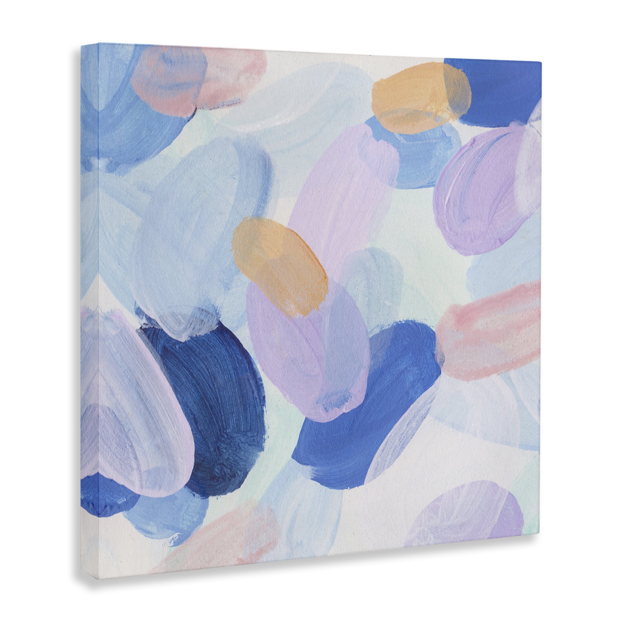 Stupell Industries Oblong Shapes Pattern Abstract Painting Gallery Wrapped Canvas Art Print Wall Art, 17 x 17