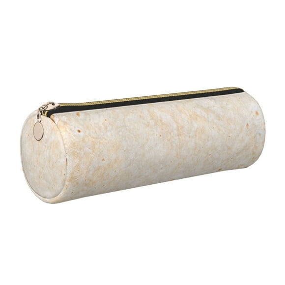 Disketp pita baked bread Estuche Organizador de Lápices de Cuero, Estuche de Oficina con Cremallera para Bolígrafo y Lápiz