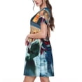 thumbnail image 4 of Lsque Chucky Print Women's Casual Dress T-Shirt Summer Short Sleeve Scoop Neck Swing Dresses, 4 of 7