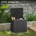 thumbnail image 5 of Outdoor Storage Box, 31 Gallon Deck Box, Waterproof Resin Storage Bin for Patio Cushions, Gardening Tools, Accessories, Lockable, UV Resistant, Black, 5 of 5
