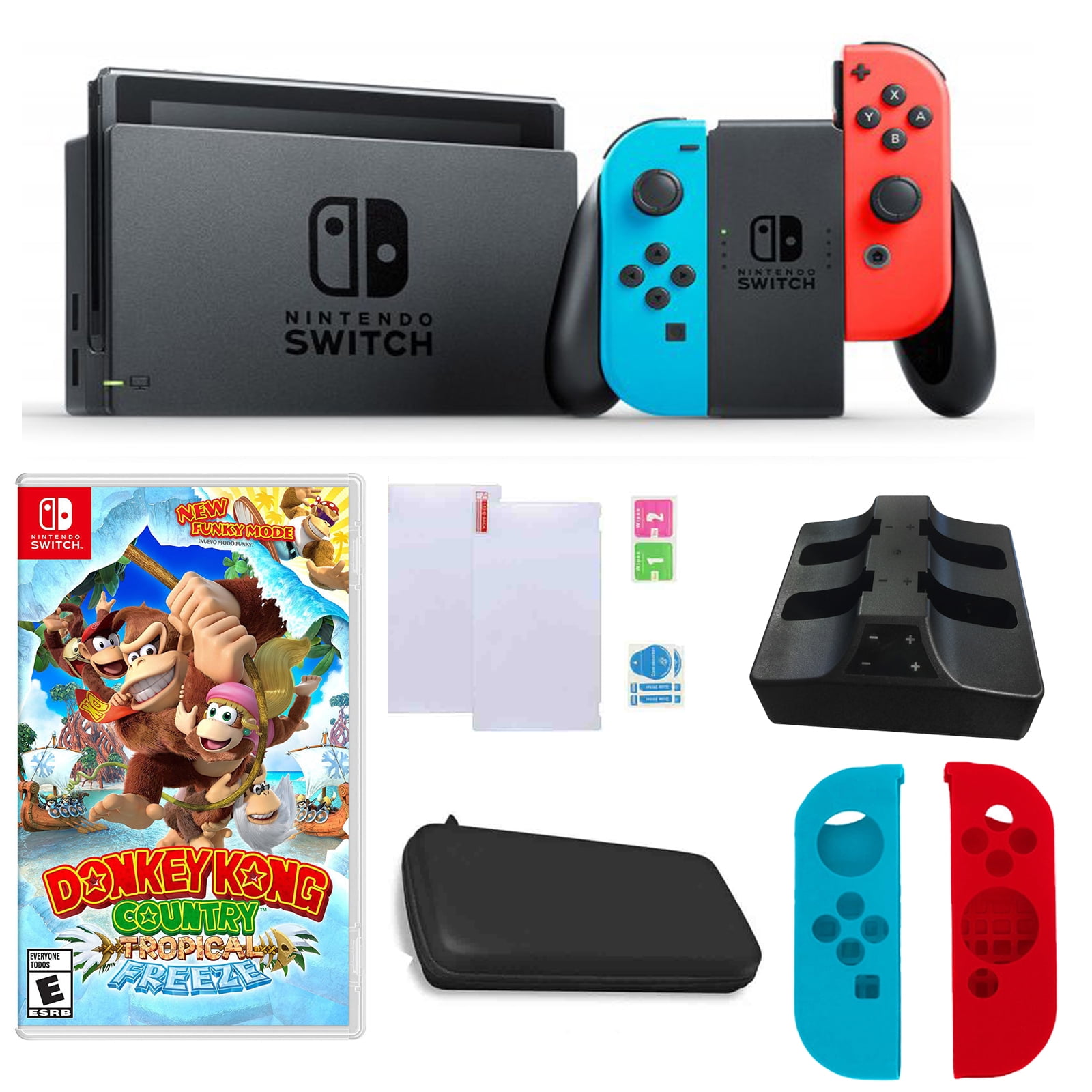 New Nintendo Switch Bundle: 32GB Console, 64GB SD Card, Gray Controllers, Red/Blue Joy-Con + 4 Games - Walmart.com New Nintendo Switch Bundle: 32GB Console, 64GB SD Card, Gray Controllers, Red/Blue Joy-Con + 4 Games - Walmart.com