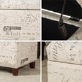 thumbnail image 4 of Homebeez Printed Linen Cube Storage Ottoman with Solid Wood Legs, Cube Footstool, Storage Cabinet, 18" H Weight Capacity 300LB White, 4 of 7