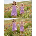thumbnail image 2 of Oudiya Girls Spaghetti Strap Tie Back Dress Ruffle Hem Summer Beach Casual Sundress with Pockets, 6-14Y, 2 of 5