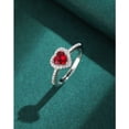 thumbnail image 4 of Anillo de circonita en forma de corazón de corindón rojo Anillo de diamantes rojos de amor personalizado de moda de nicho de lujo ligero de plata esterlina para mujer Anillo de diamantes, 4 of 6