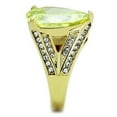 thumbnail image 4 of TK1743 - IP Gold(Ion Plating) Stainless Steel Ring with AAA Grade CZ  in Apple Green color Size 5, 4 of 4
