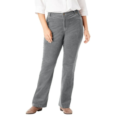 Woman Within Women's Plus Size Stretch Corduroy Bootcut Jean