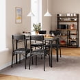 thumbnail image 1 of Kitchen mesa set con sillas - 5-piece dining set para 4, metal y wood rectangular mesa, 4 forrado sillas, ideal para para small space apartments, cement gray, 1 of 7