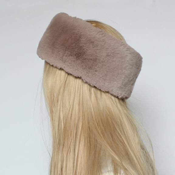Ahabrexf Winter Headband for Men,Ladies Solid Color Warm Headband Imitation Fur Hat