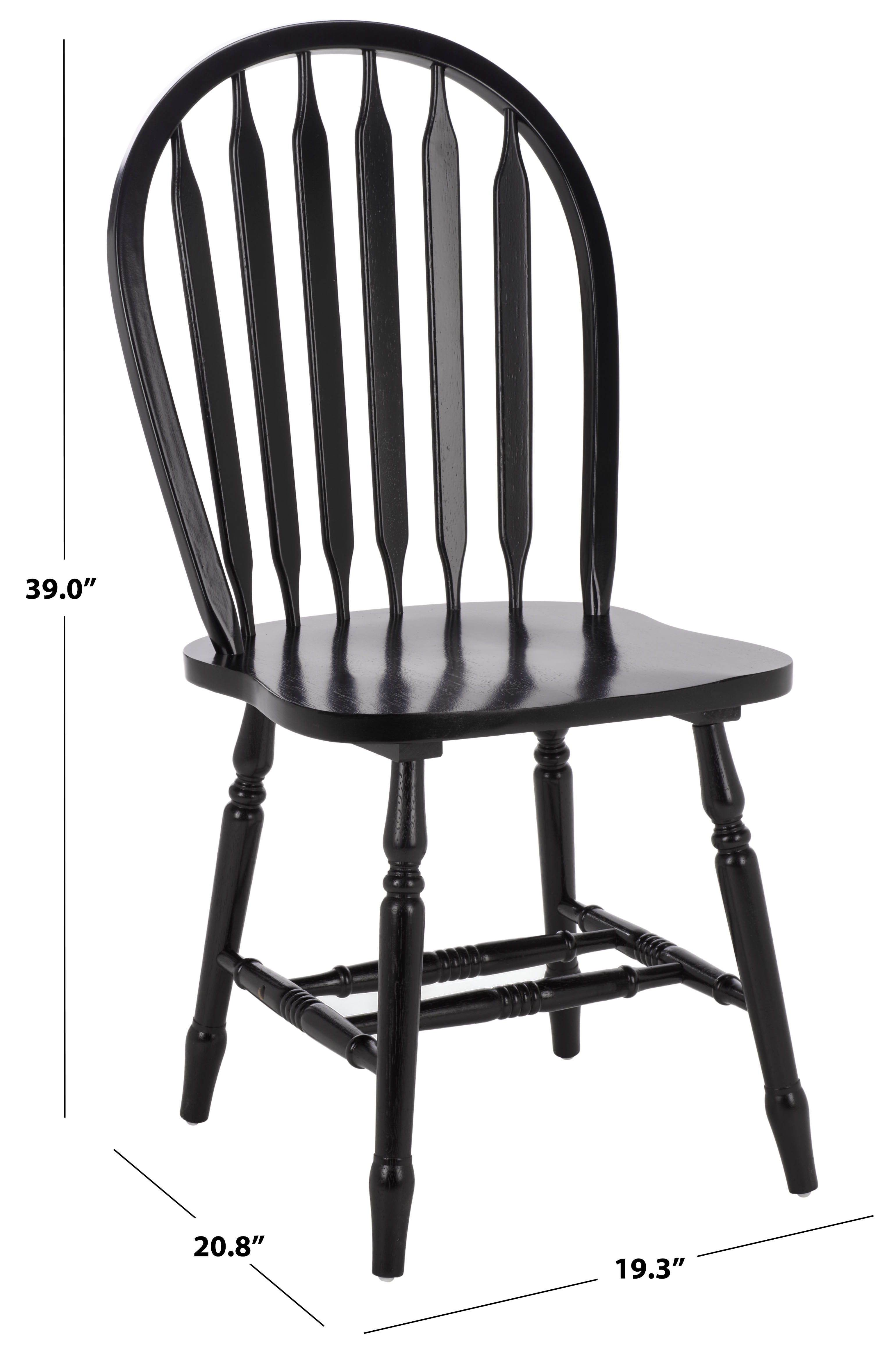 Safavieh Fazel Wood Dining Chairs, Black (Set of 2)