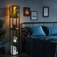 thumbnail image 2 of Arts Floor Lamp with Shelves Corner Bookshelf Lamp for Living Room Bedroom Office Decor, Intricate Western Town Scene Sunrise Art LED Modern tall Lamp with 3 Color LED Bulb, 2 of 5