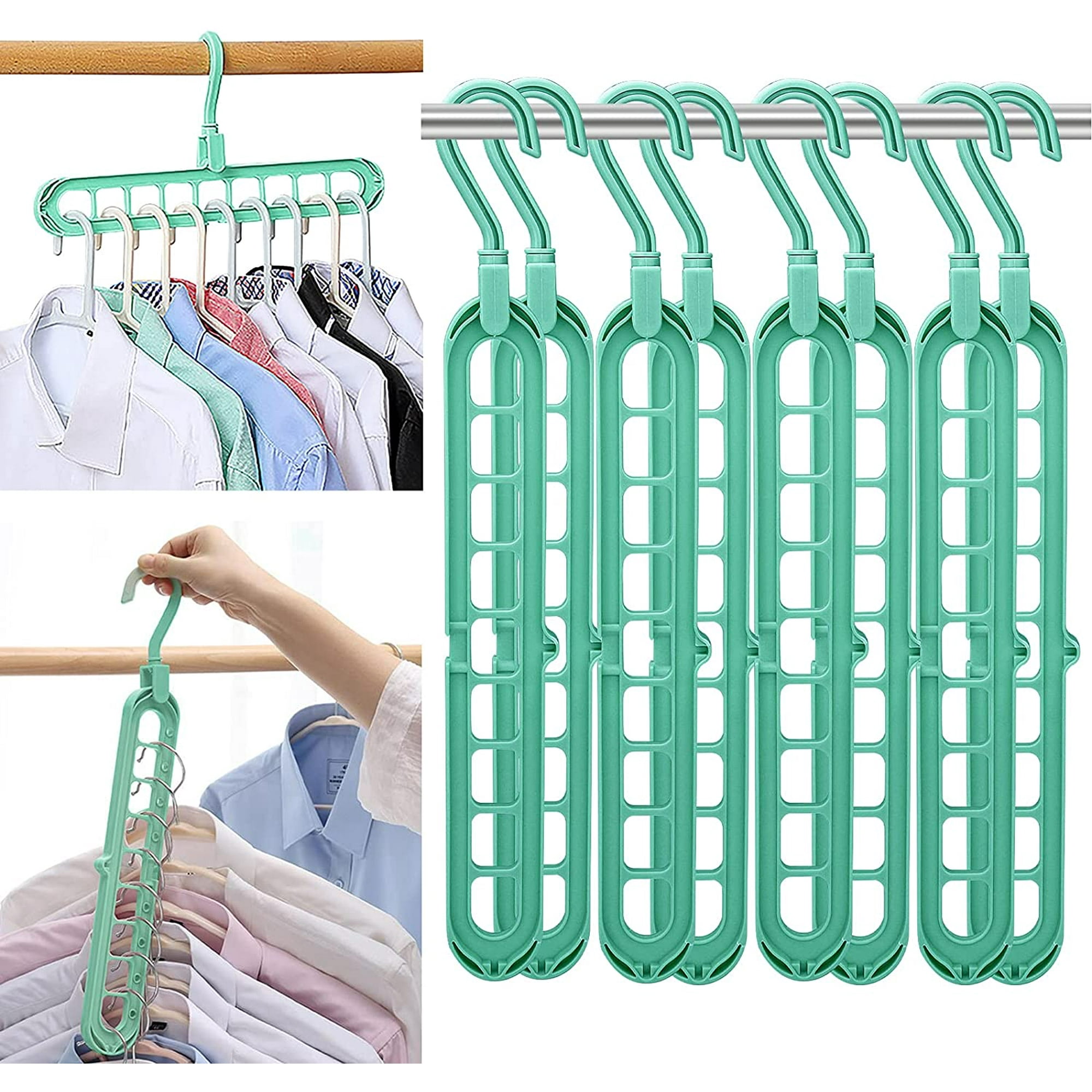 Magic Space Saving Clothes Hangers Multifunctional Smart Closet Organizer Premium Wardrobe Clothing Cascading Hanger 9 Slots Innovative Design for