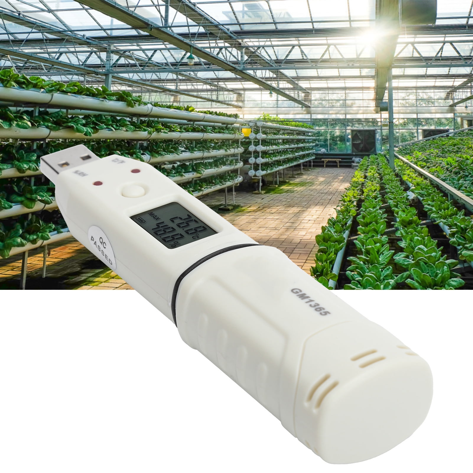BIMZUC Digital Temperature Humidity Logger 0-100% RH Indoor Thermometer Hygrometer Detector Data Recorder with Alarm for Greenhouse Laboratory 6.3 oz / 178g