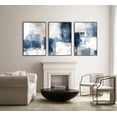 thumbnail image 2 of 3 Pcs Navy Blue Abstract Canvas Wall Art Modern Minimalist Neutral Blue and Grey Paintings Pictures Wall Decor Poster Print Artwork for Living Room Bedroom Office Home Decoration, 2 of 5