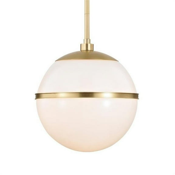 One Light Pendant in Classic Style 12 inches Wide By 17 inches High-Aged Brass Finish Bailey Street Home 49-Bel-2757233